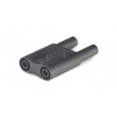 Защищенный штеккер, чёрный , 4mm, с отводом, 1000V/32A CAT II