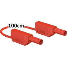 Защищенный соединительный кабель (4mm) 100cm красный, 600 В, КАТ. III ~ 1000 В, КАТ. II / 32 A 2,5